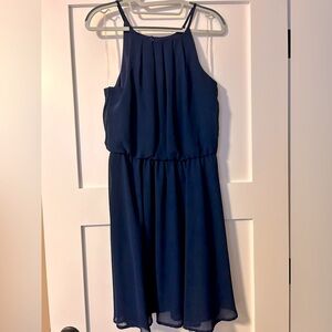 Francesca’s Blue Rain Summer Dress Large (Navy and Baby Blue)